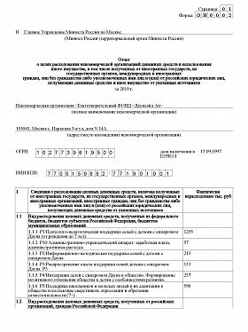Годовой отчет 2019 года в Минюст РФ (часть 2)